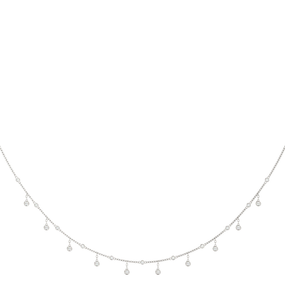 Natural Diamond Bezel Set Link Necklace