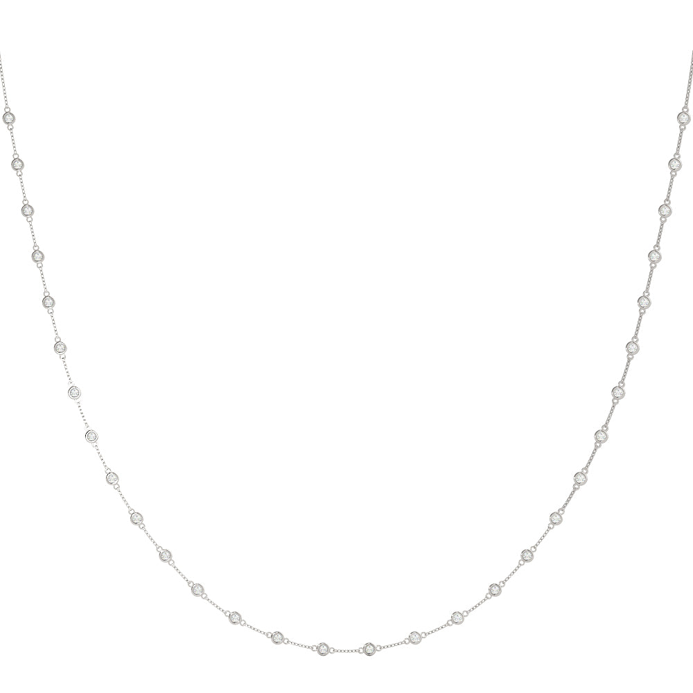 Bezel Set Station Necklace