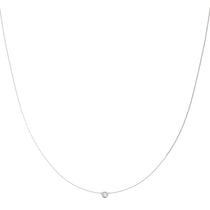 Natural Diamond Solitaire Bezel Set Pendant Necklace