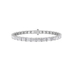 13Cttw Emerald Shaped Lab Grown Diamond (F/VS) Classic Line Bracelet in 14K Gold