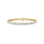 13Cttw Emerald Shaped Lab Grown Diamond (F/VS) Classic Line Bracelet in 14K Gold