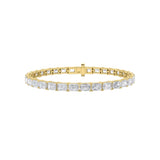 13Cttw Emerald Shaped Lab Grown Diamond (F/VS) Classic Line Bracelet in 14K Gold