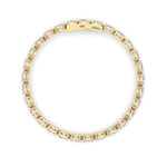 13Cttw Oval Shaped Lab Grown Diamond (F/VS) Classic Line Bracelet in 14K Gold