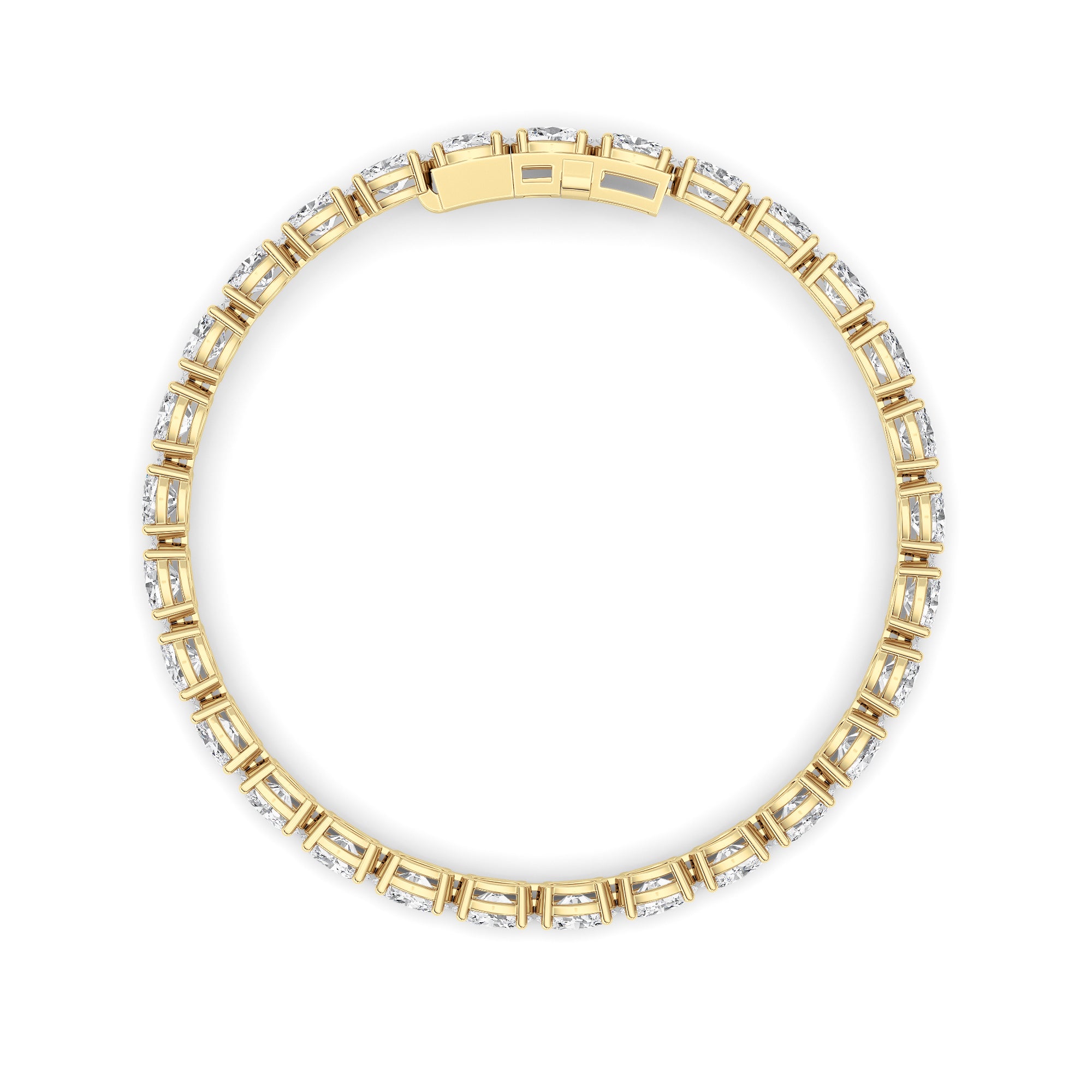 13Cttw Oval Shaped Lab Grown Diamond (F/VS) Classic Line Bracelet in 14K Gold