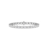10Cttw Emerald Shaped Lab Grown Diamond (F/VS) Tennis Bracelet in 14K Gold