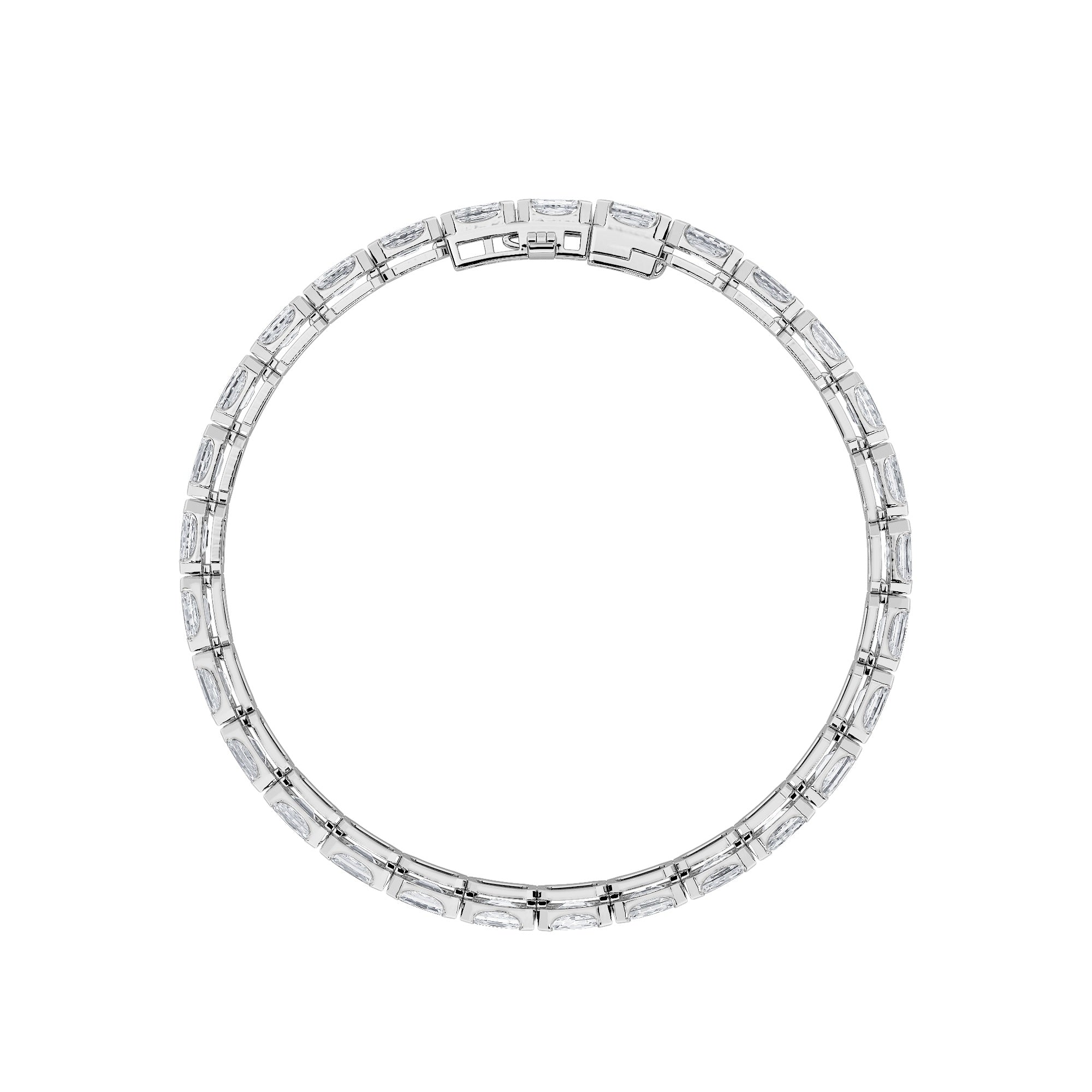 10Cttw Emerald Shaped Lab Grown Diamond (F/VS) Tennis Bracelet in 14K Gold