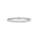 12Cttw Emerald Shaped Lab Grown Diamond (F/VS) Tennis Bracelet in 14K Gold