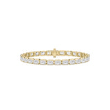 12Cttw Emerald Shaped Lab Grown Diamond (F/VS) Tennis Bracelet in 14K Gold