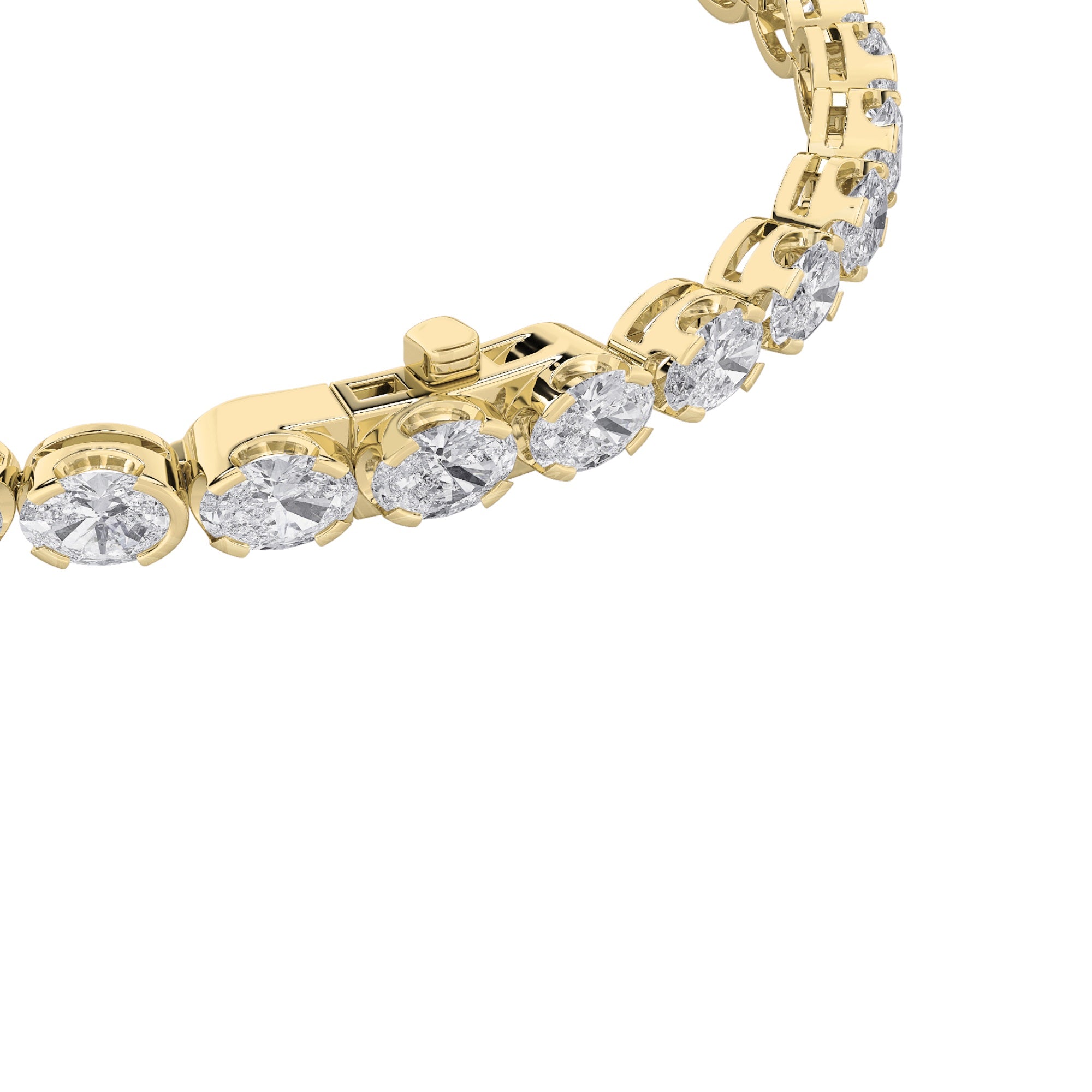 7Cttw Oval Shaped Lab Grown Diamond (F/VS) Tennis Bracelet in 14K Gold