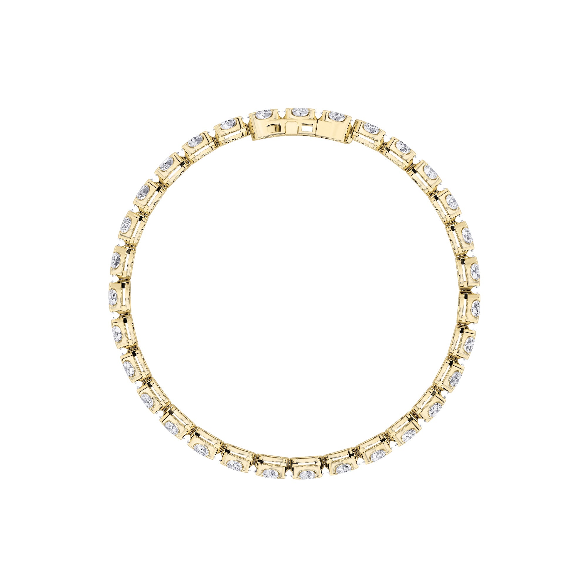 7Cttw Oval Shaped Lab Grown Diamond (F/VS) Tennis Bracelet in 14K Gold
