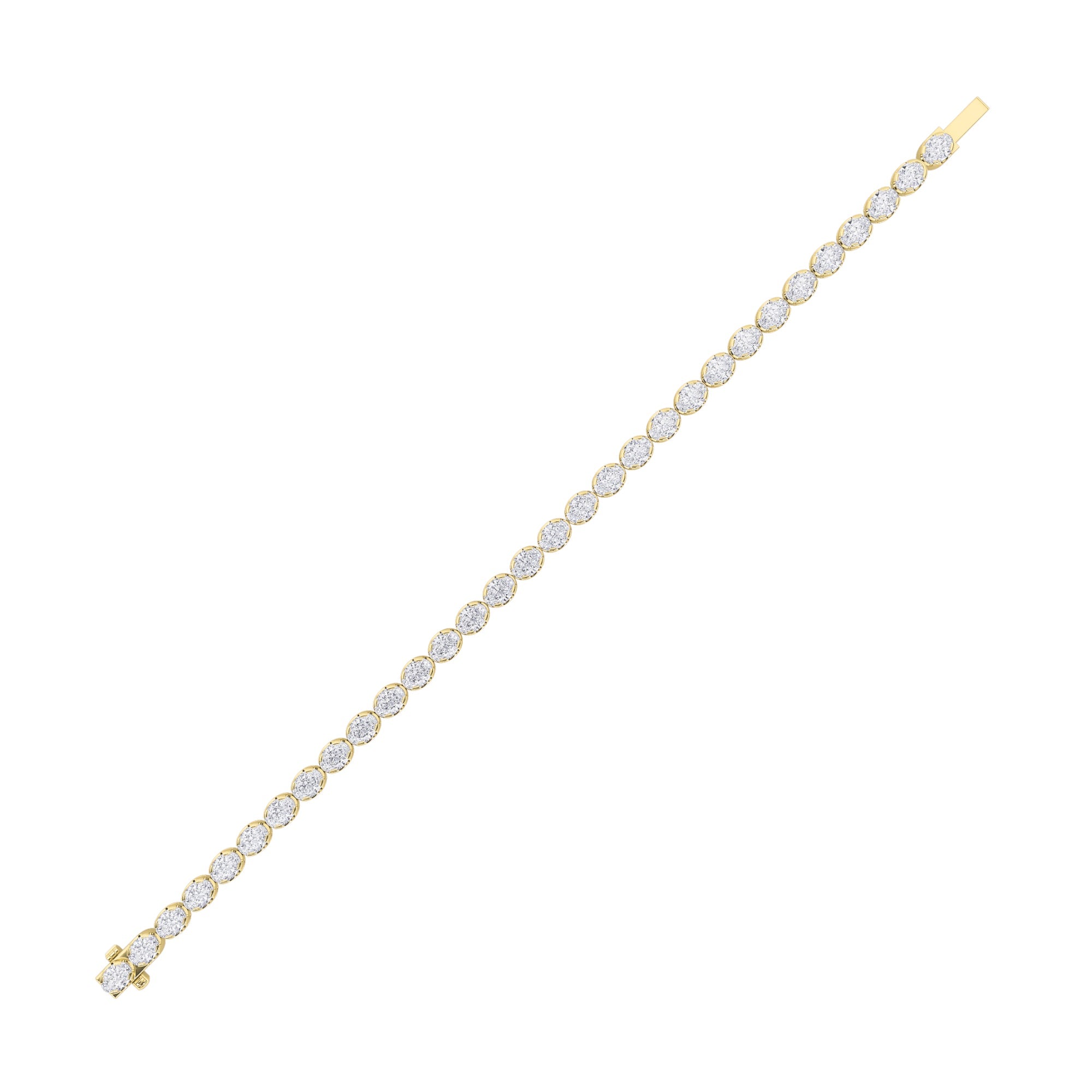 7Cttw Oval Shaped Lab Grown Diamond (F/VS) Tennis Bracelet in 14K Gold