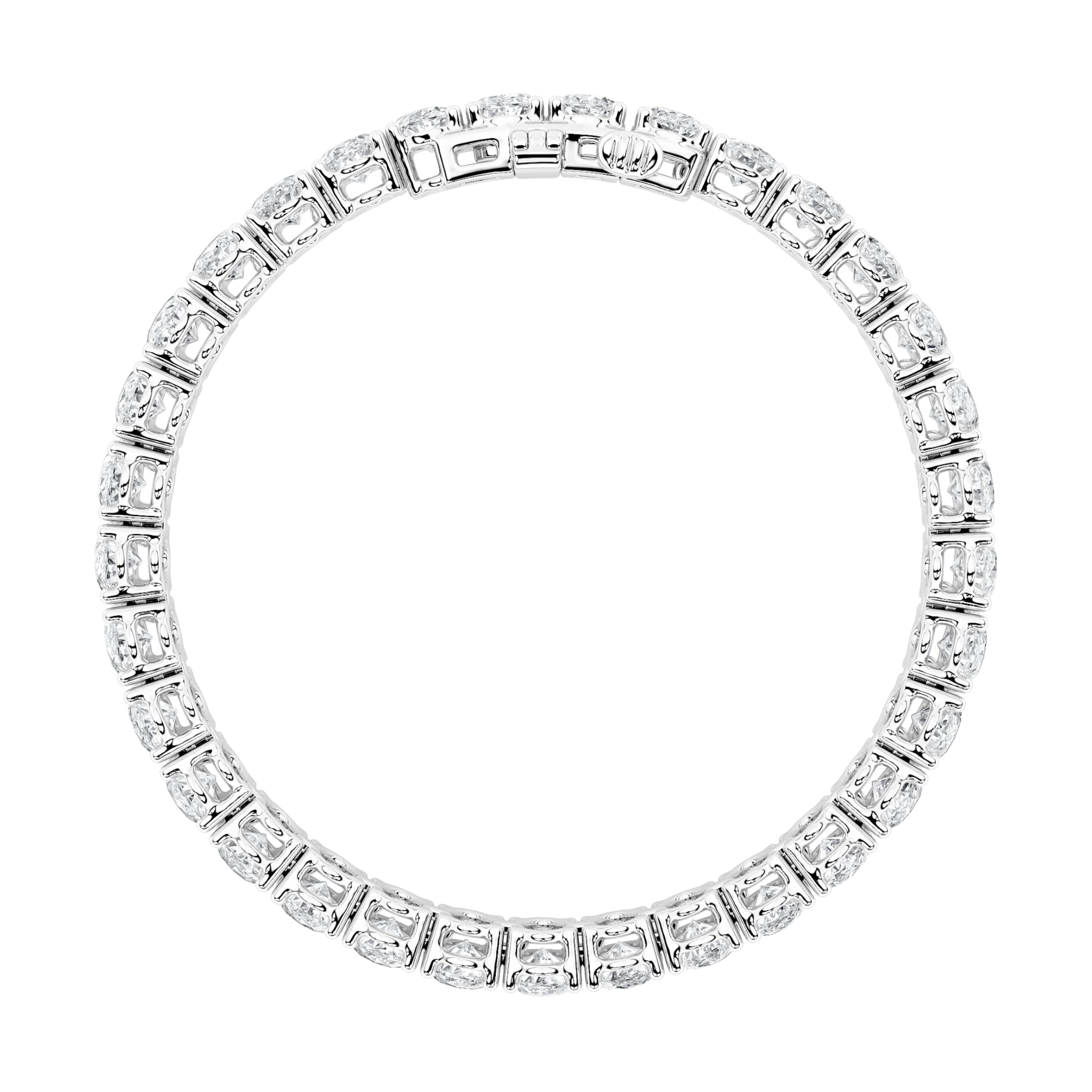 12.5Cttw Oval Shaped Lab Grown Diamond (F/VS) East West Line Bracelet in 14K Gold