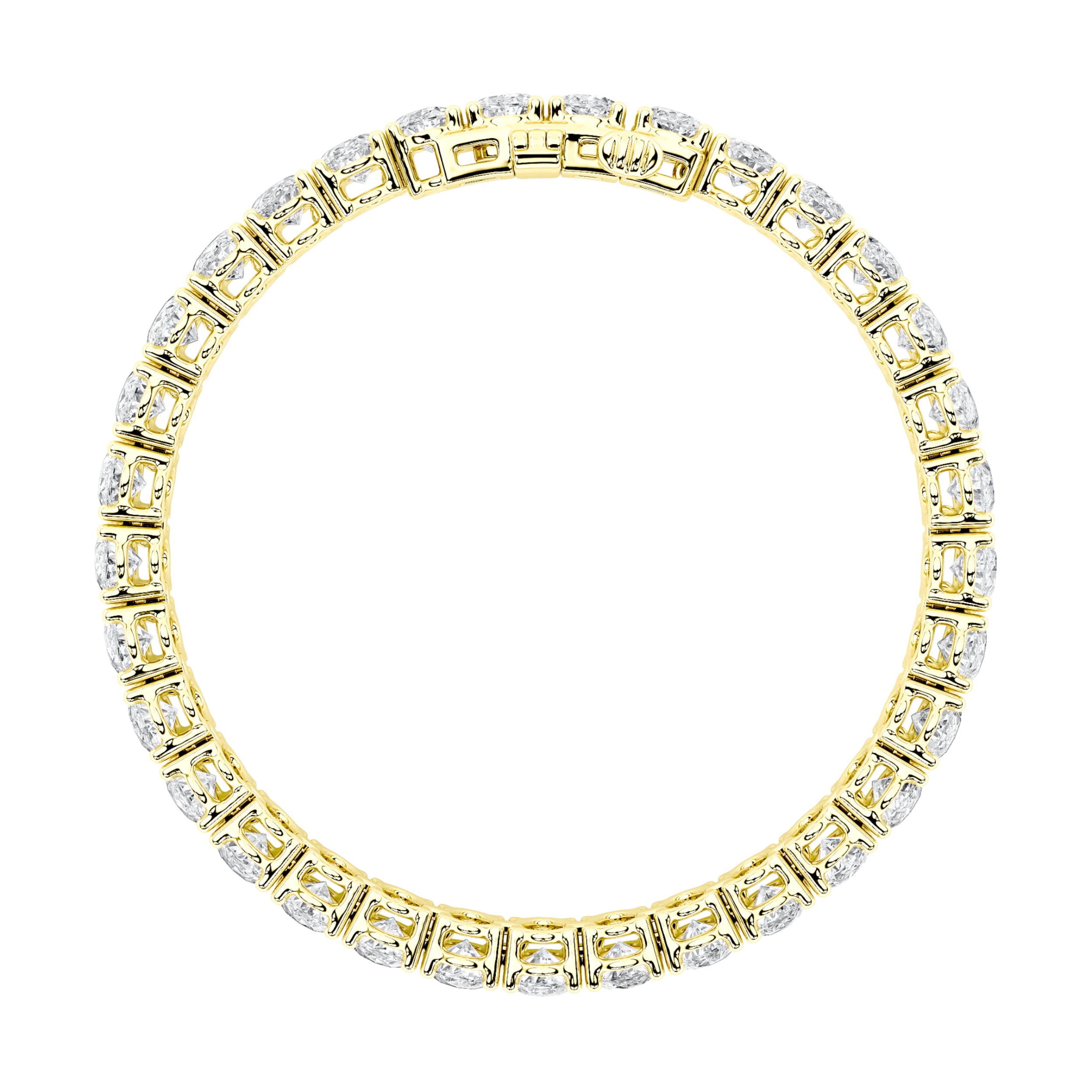 12.5Cttw Oval Shaped Lab Grown Diamond (F/VS) East West Line Bracelet in 14K Gold