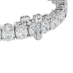 18.5Cttw Oval Shaped Lab Grown Diamond (F/VS) East West Line Bracelet in 14K Gold