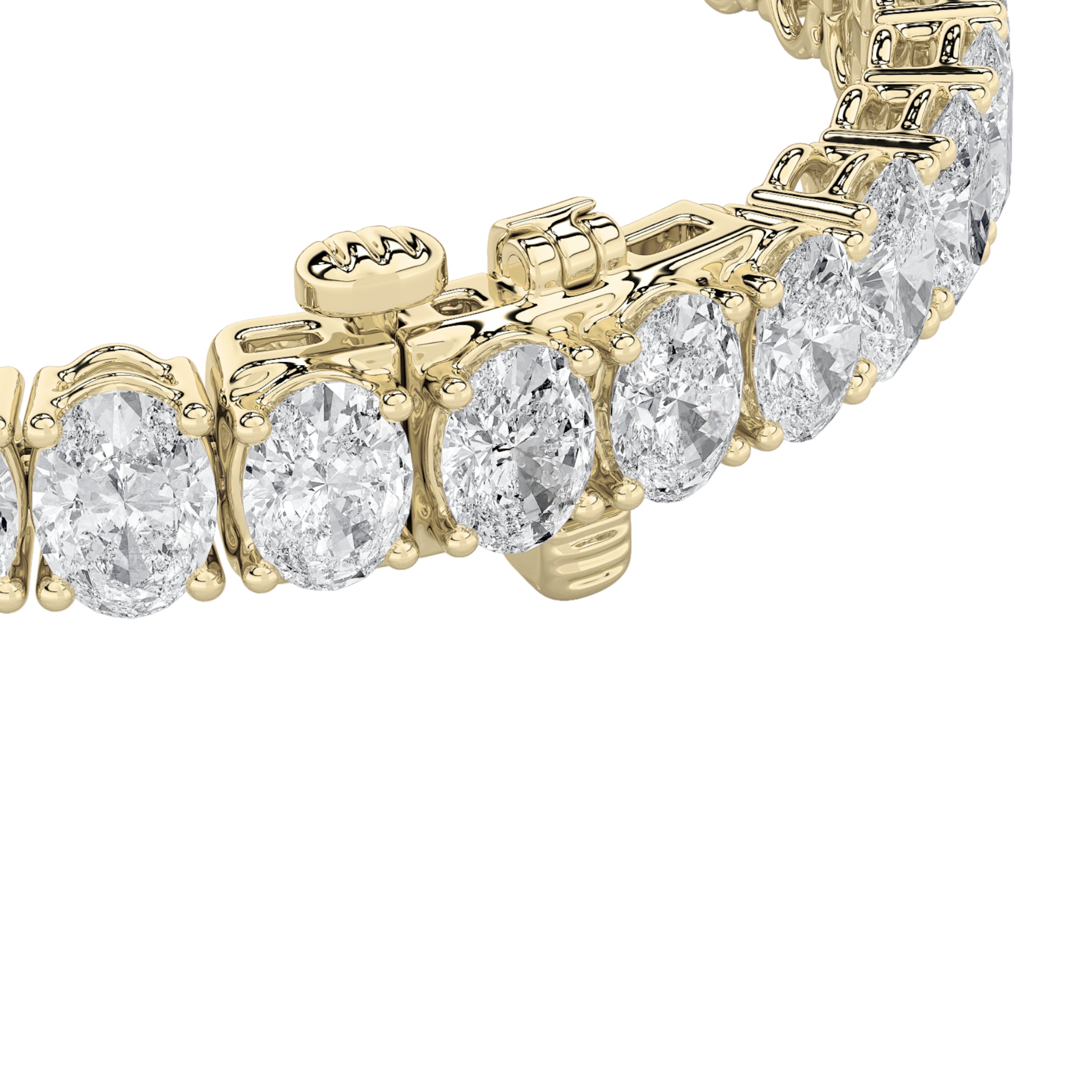 18.5Cttw Oval Shaped Lab Grown Diamond (F/VS) East West Line Bracelet in 14K Gold