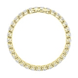 24Cttw Oval Shaped Lab Grown Diamond (F/VS) East West Line Bracelet in 14K Gold