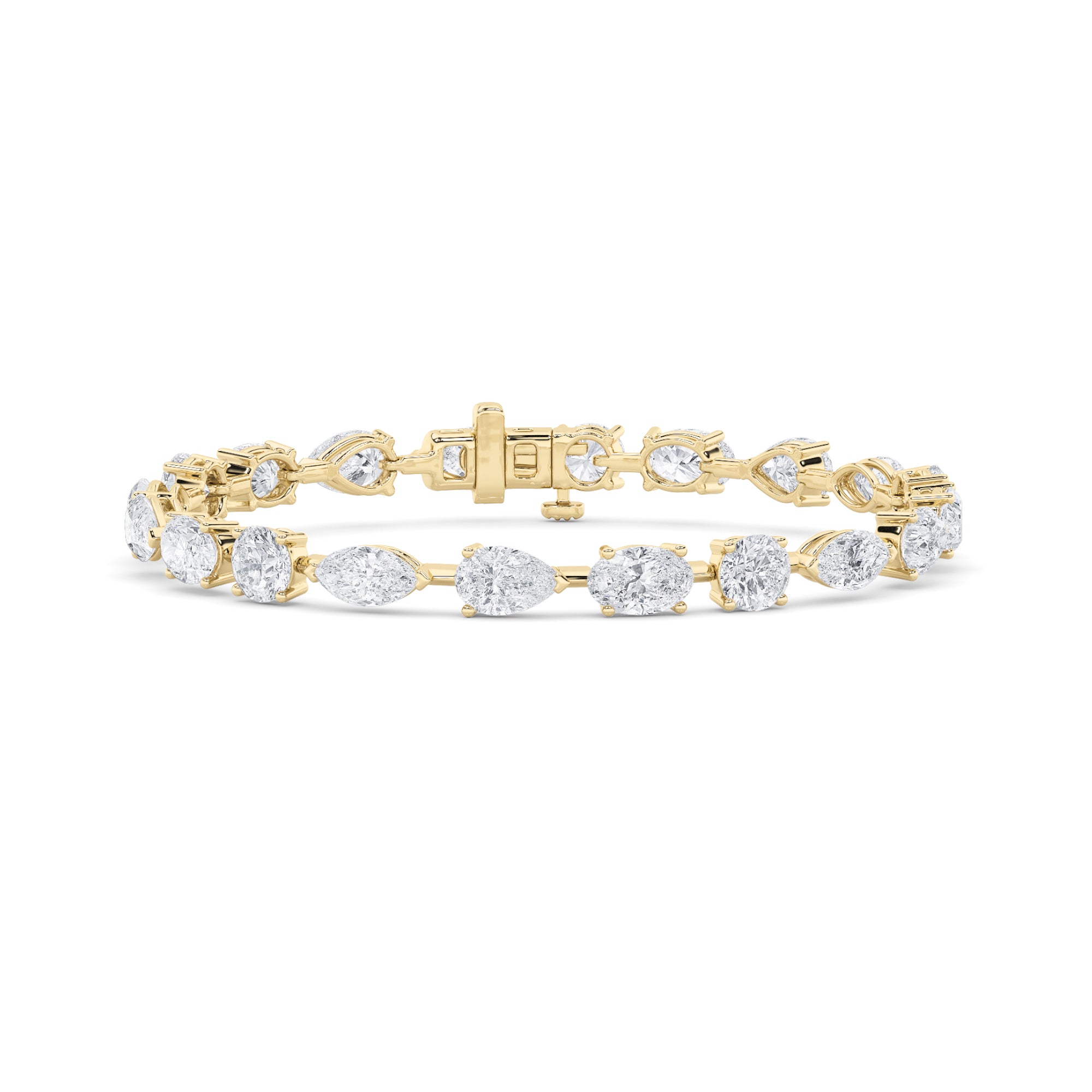 10Cttw Oval Shaped Lab Grown Diamond East & West Bracelet in 14K Gold (F/VS)