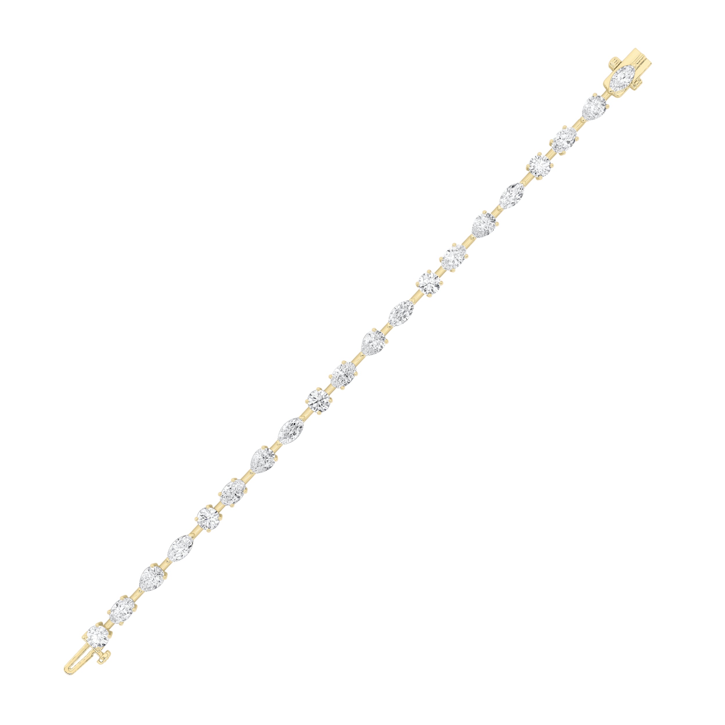 6Cttw Oval Shaped Lab Grown Diamond East & West Bracelet in 14K Gold (F/VS)