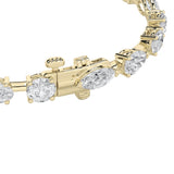 6Cttw Oval Shaped Lab Grown Diamond East & West Bracelet in 14K Gold (F/VS)