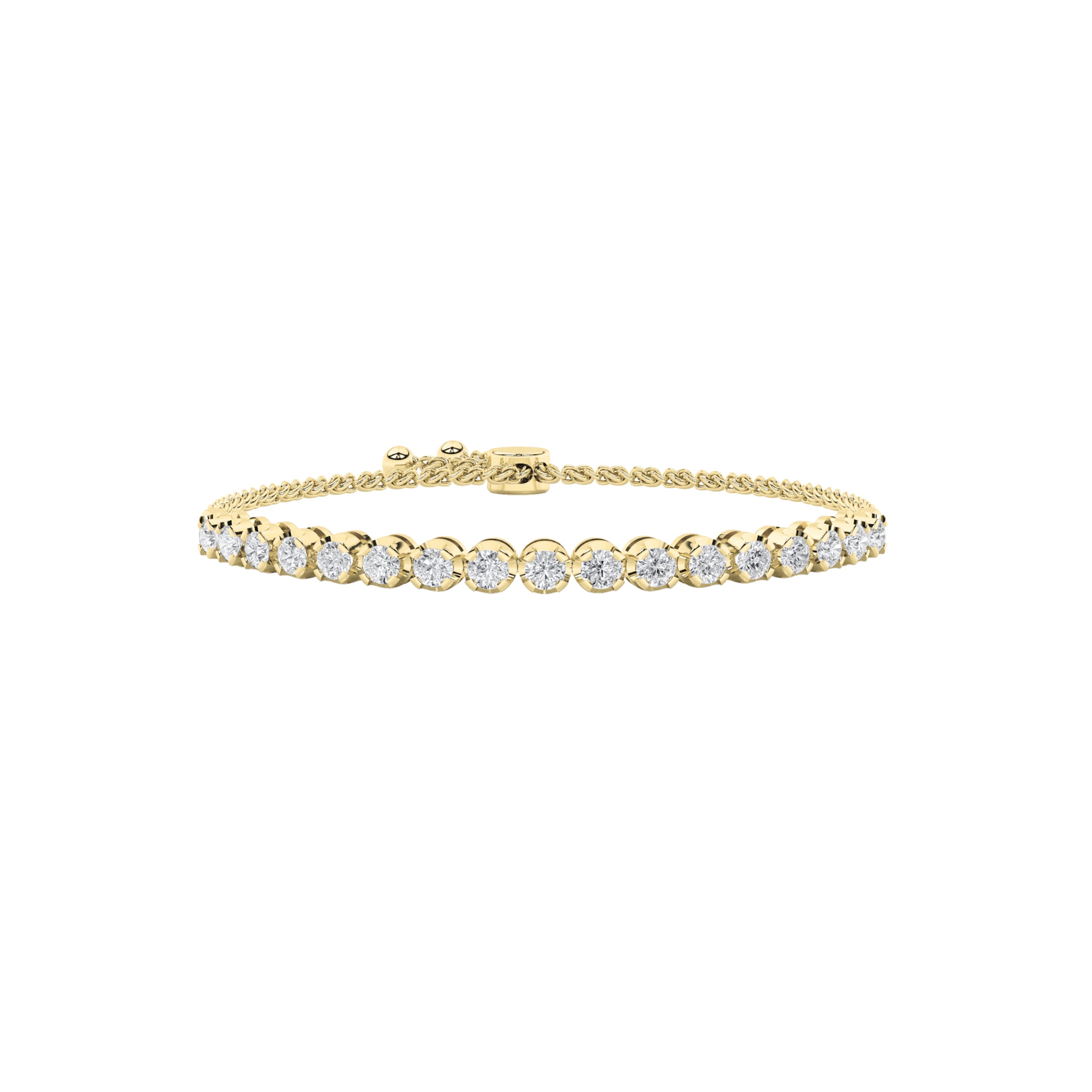1Cttw Round Shaped Lab Grown Diamond (F/VS) Bolo Bracelet in 14K Gold