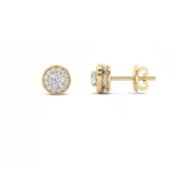 2Cttw Round Shaped Lab Grown Diamond (F/VS) Halo Stud Earrings in 14K Gold