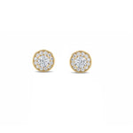 2Cttw Round Shaped Lab Grown Diamond (F/VS) Halo Stud Earrings in 14K Gold