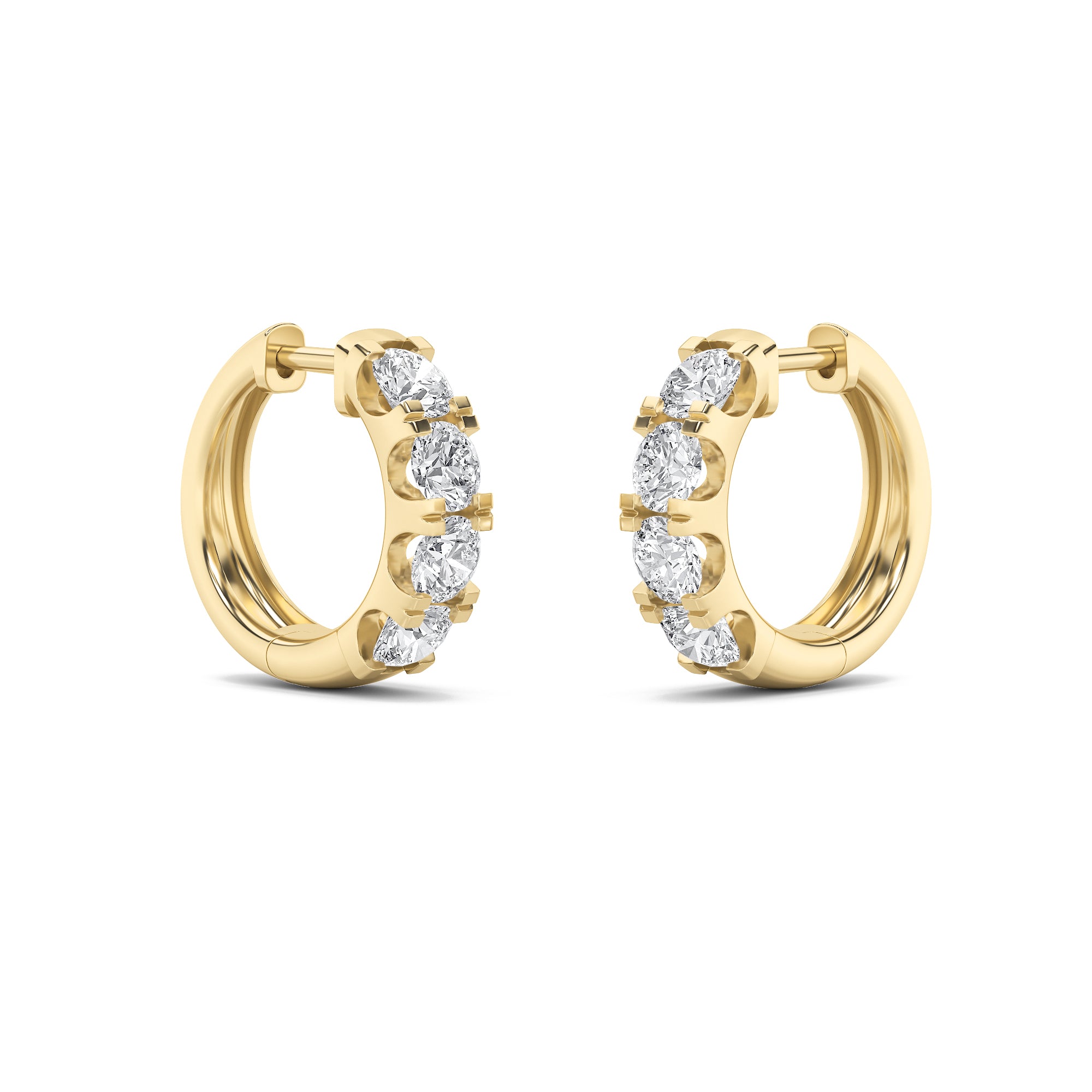 3Cttw Round Shaped Lab Grown Diamond (F/VS)  Earrings in 14K Gold