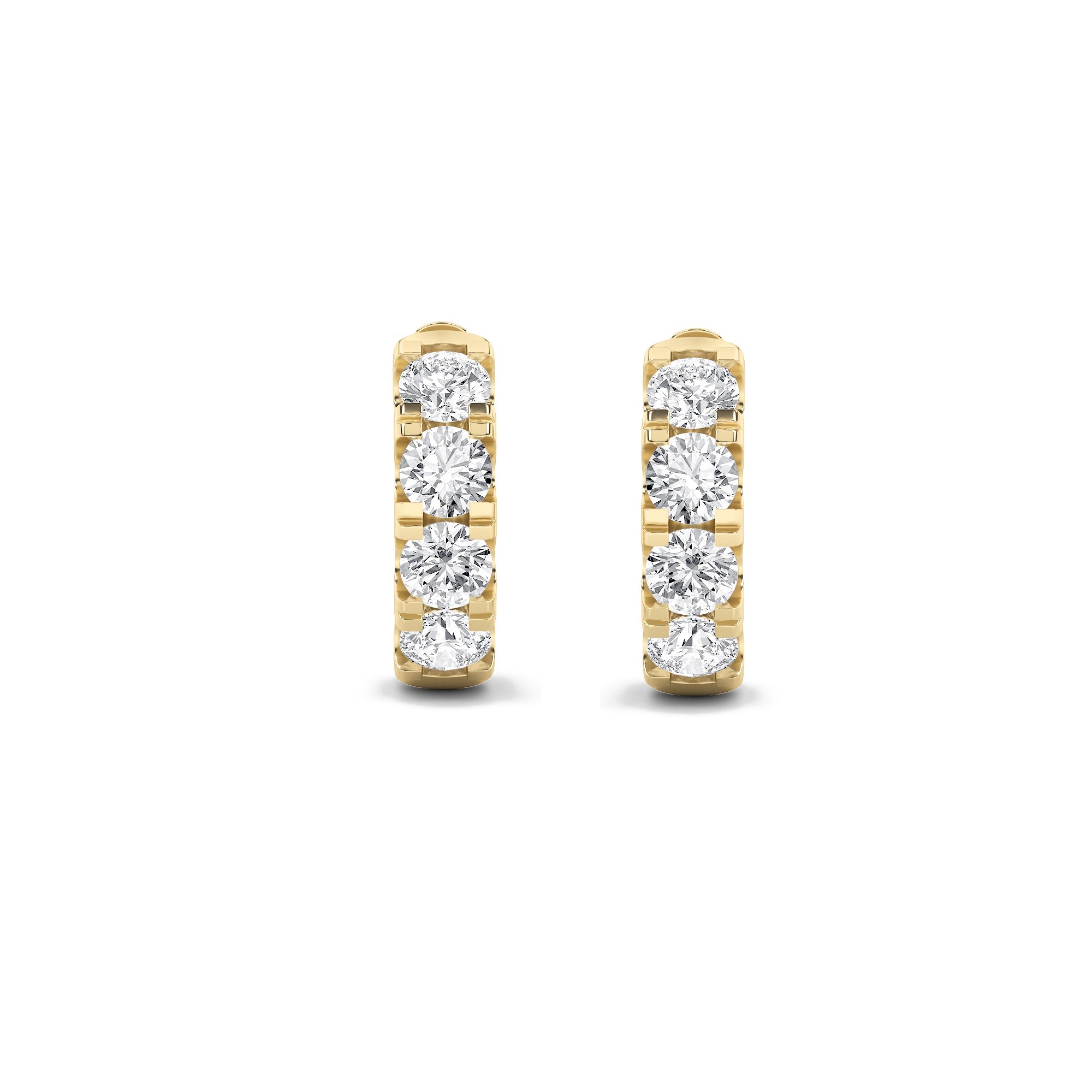 3Cttw Round Shaped Lab Grown Diamond (F/VS)  Earrings in 14K Gold