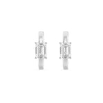 1.5Cttw Emerald Shaped Lab Grown Diamond (F/VS) Solitaire Huggie Earrings in 14K Gold