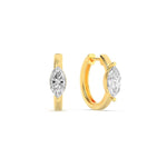 1.5Cttw Marquise Shaped Lab Grown Diamond (F/VS) Solitaire Huggie Earrings in 14K Gold
