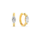 1.5Cttw Marquise Shaped Lab Grown Diamond (F/VS) Solitaire Huggie Earrings in 14K Gold