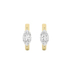 1.5Cttw Marquise Shaped Lab Grown Diamond (F/VS) Solitaire Huggie Earrings in 14K Gold