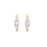 1.5Cttw Marquise Shaped Lab Grown Diamond (F/VS) Solitaire Huggie Earrings in 14K Gold