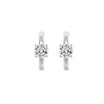 1.5Cttw Round Shaped Lab Grown Diamond (F/VS) Solitaire Huggie Earrings in 14K Gold