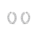 3Cttw Round Shaped Lab Grown Diamond (F/VS) Inside out Hoop Earrings in 14K Gold