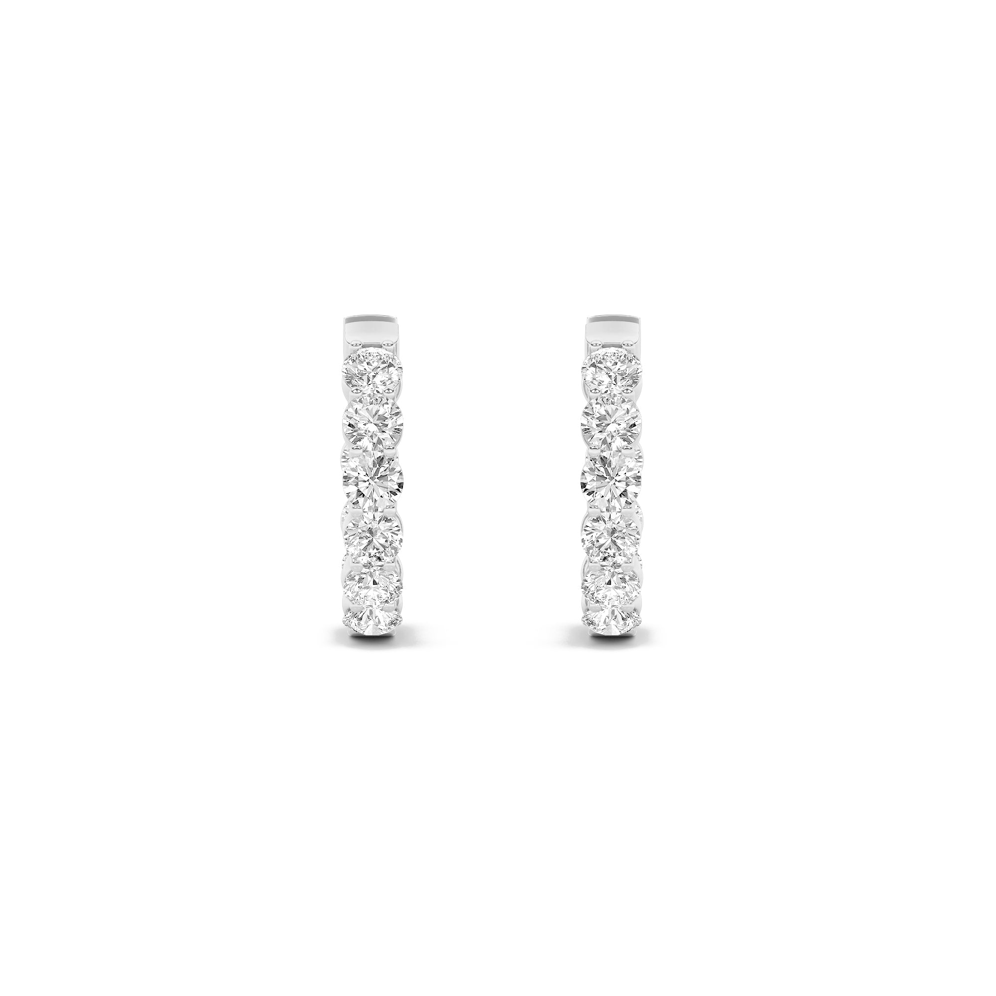 3Cttw Round Shaped Lab Grown Diamond (F/VS) Inside out Hoop Earrings in 14K Gold