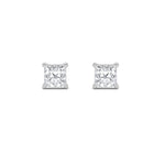 1Cttw Princess Shaped Lab Grown Diamond (F/VS) Classic Basket Set Stud Earrings in 14K Gold