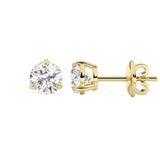 1Cttw Round Shaped Lab Grown Diamond (F/VS) Classic Basket Set Stud Earrings in 14K Gold