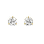 2Cttw Round Shaped Lab Grown Diamond (F/VS) Classic Basket Set Stud Earrings in 14K Gold