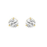 2Cttw Round Shaped Lab Grown Diamond (F/VS) Classic Basket Set Stud Earrings in 14K Gold