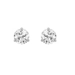 3Cttw Round Shaped Lab Grown Diamond (F/VS) Classic Basket Set Stud Earrings in 14K Gold