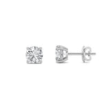 5Cttw Round Shaped Lab Grown Diamond (F/VS) Hidden Halo Stud Earrings in 14K Gold