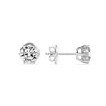3Cttw Round Shaped Lab Grown Diamond (F/VS) Hidden Halo Stud Earrings in 14K Gold