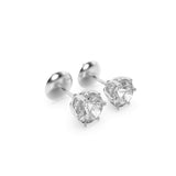 3Cttw Round Shaped Lab Grown Diamond (F/VS) Hidden Halo Stud Earrings in 14K Gold
