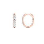 3Cttw Round Shaped Lab Grown Diamond (F/VS) Inside Out Hoop Earrings in 14K Gold