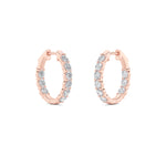 3Cttw Round Shaped Lab Grown Diamond (F/VS) Inside Out Hoop Earrings in 14K Gold