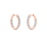 3Cttw Round Shaped Lab Grown Diamond (F/VS) Inside Out Hoop Earrings in 14K Gold