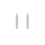 3Cttw Round Shaped Lab Grown Diamond (F/VS) Inside Out Hoop Earrings in 14K Gold