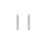 3Cttw Round Shaped Lab Grown Diamond (F/VS) Inside Out Hoop Earrings in 14K Gold