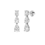 5Cttw Pear Shaped Lab Grown Diamond (F/VS) Dangle Earrings in 14K Gold